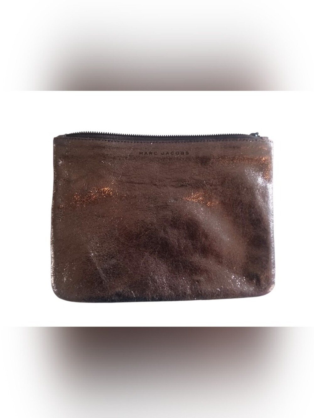 Marc Jacobs Neiman Marcus 4 Target Collab Metallic Peuter Leather Pouch Clutch